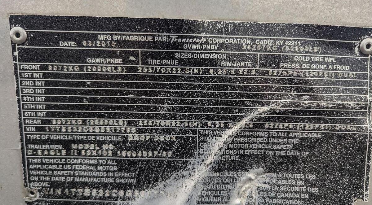 Used 2016 TRANSCRAFT D Eagle II Drop Deck Trailer