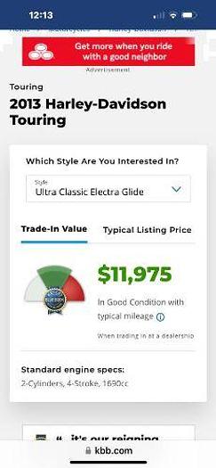 Used 2013 Harley Davidson Ultra Classic Electra Glide