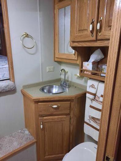 Used 1997 Freightliner FL50 3126 Cat Engine & 1998 4 horse hart QL trailer