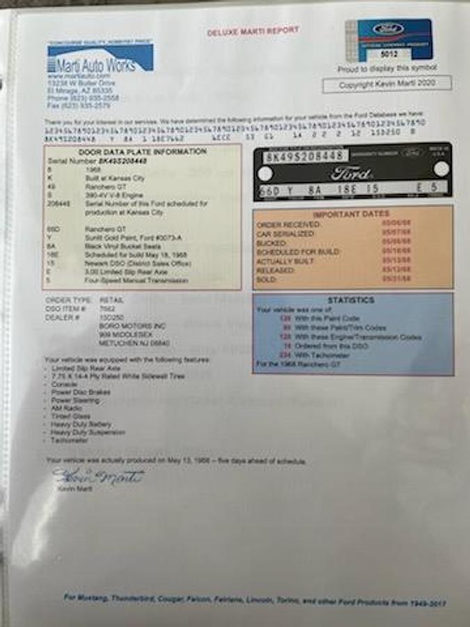 Used 1968 Ford Ranchero 390 GT