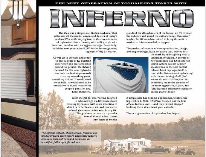 Used 2008 KZ Inferno 3912