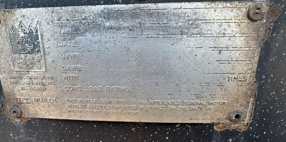 Used 1997 Trail King TK100HDG