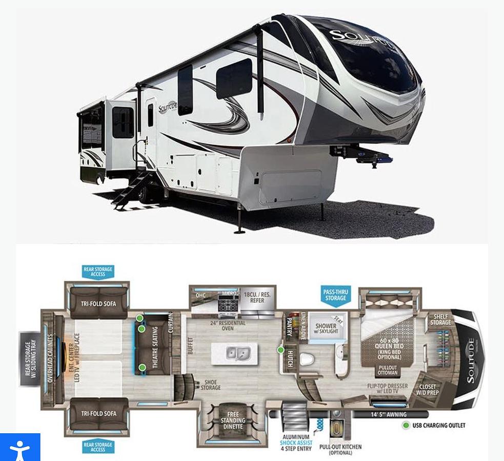 Used 2022 Grand Design Solitude 375RES-R Fifth Wheel