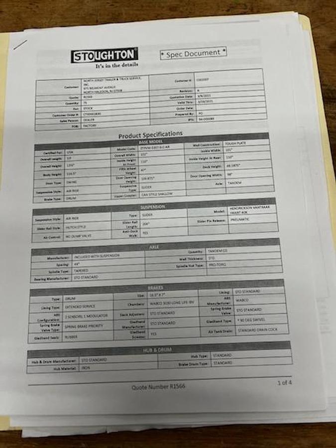 Used 2023 Stoughton 53x102 Dry Van Trailer