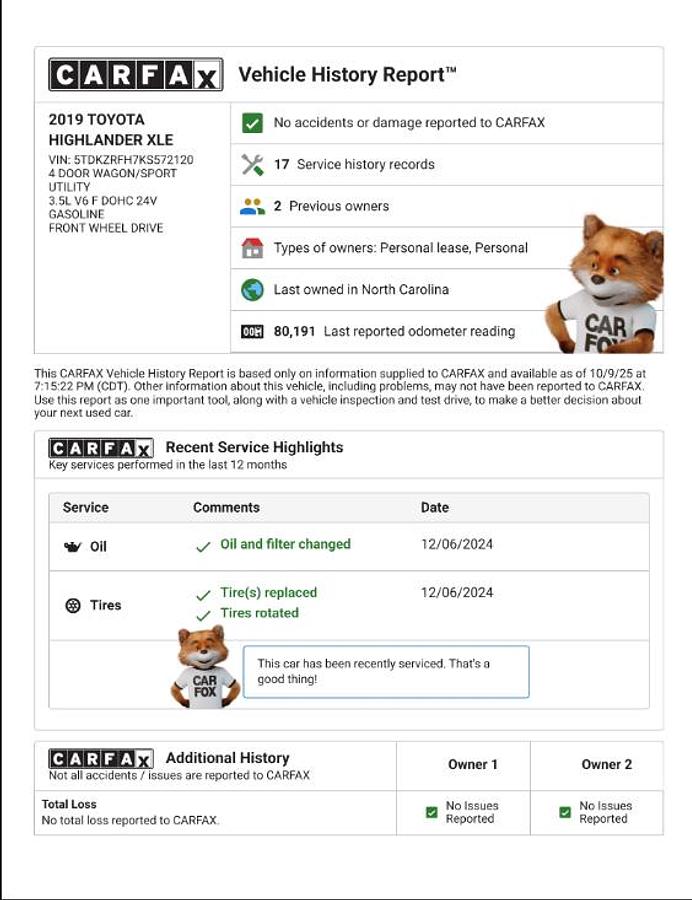 Used 2019 Toyota Highlander XLE