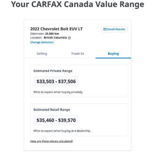Used 2022 Chevy Bolt EVU