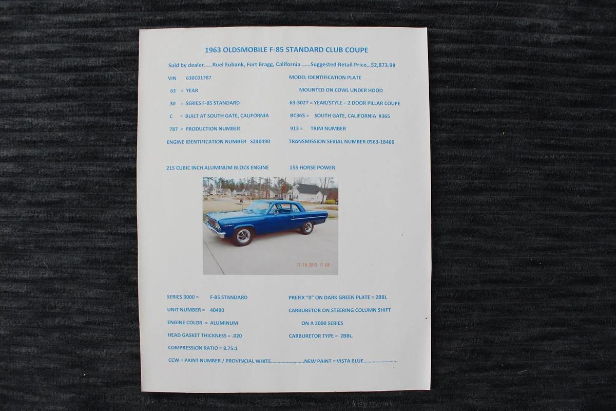 Used 1963 Oldsmobile F-85