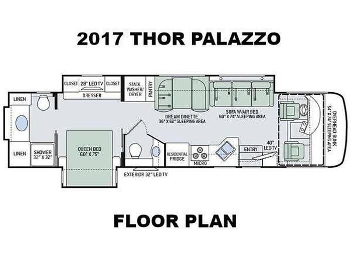Used 2017 Thor Motor Coach Palazzo 36.1