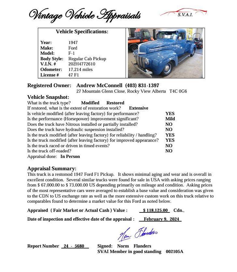 Used 1947 Ford F-100 "JailBar" Pickup