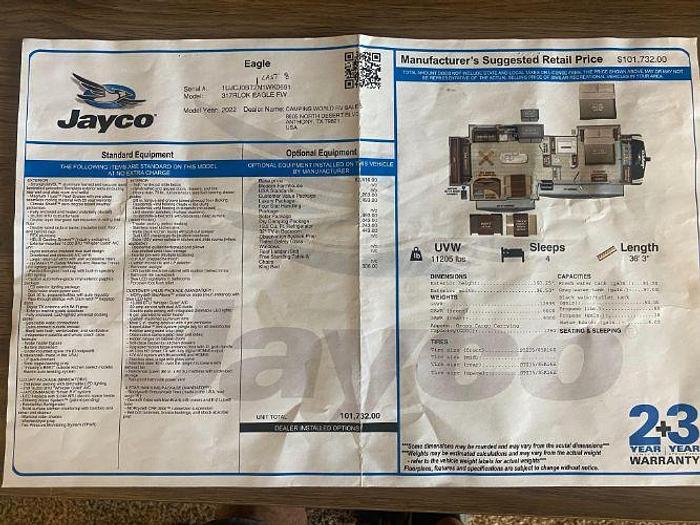Used 2022 Jayco Eagle 317RLOK