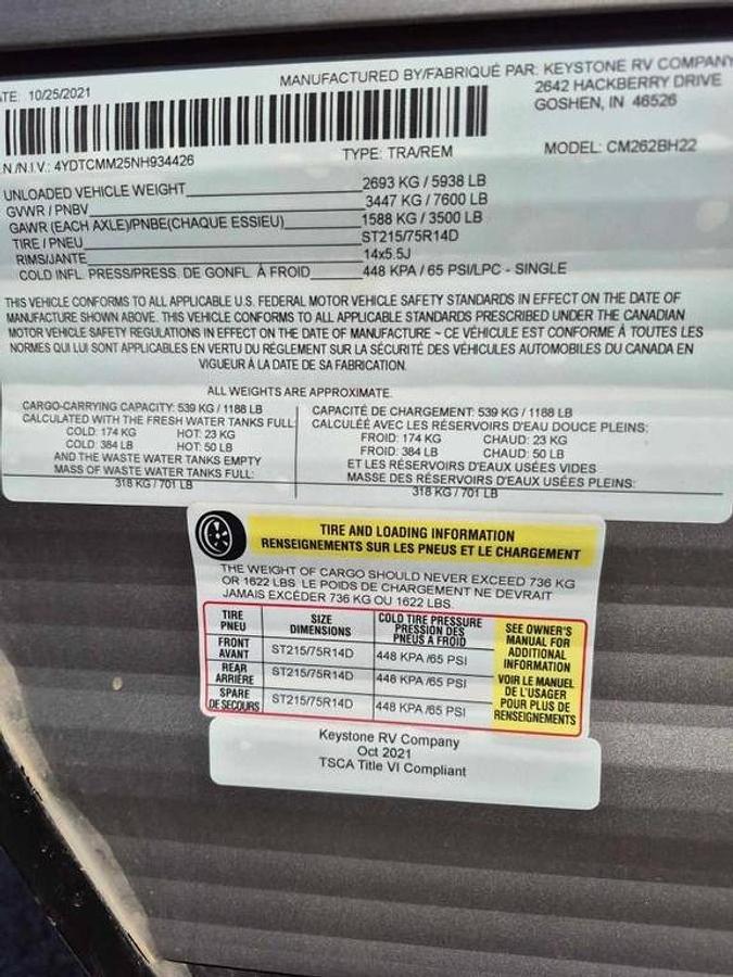 Used 2022 Coleman Dutchman 262BH Travel Trailer