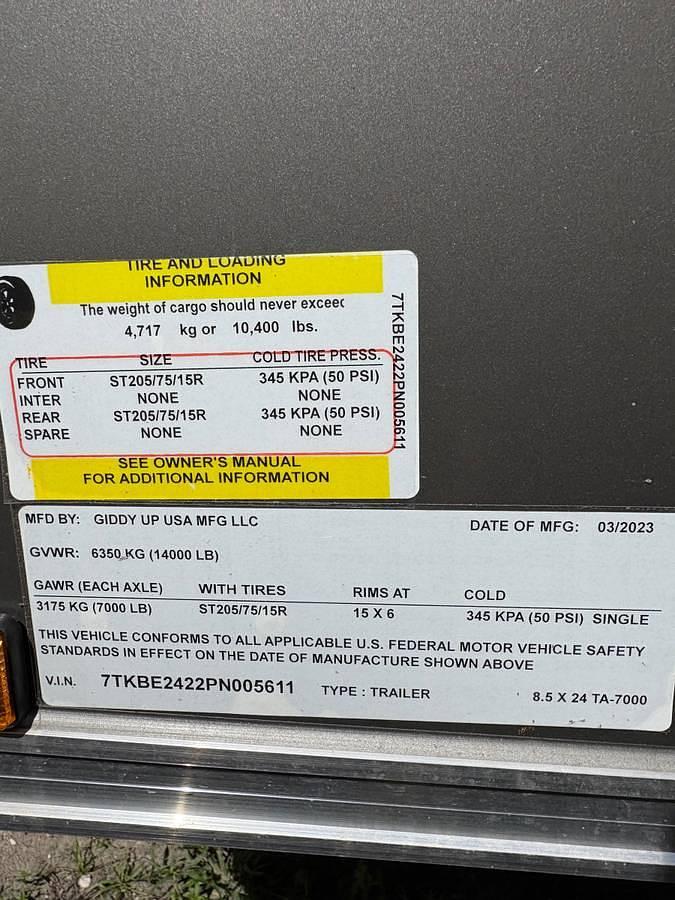 Used 2023 Giddy up TA 7000 24' Cargo Trailer