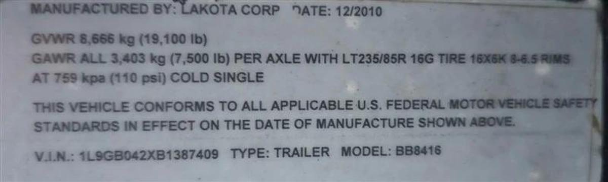 Used 2011 Lakota Bighorn 8416 4 Horse Trailer