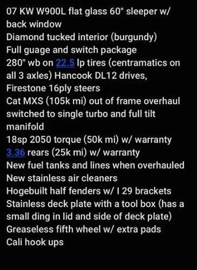 Used 2007 KENWORTH W900L