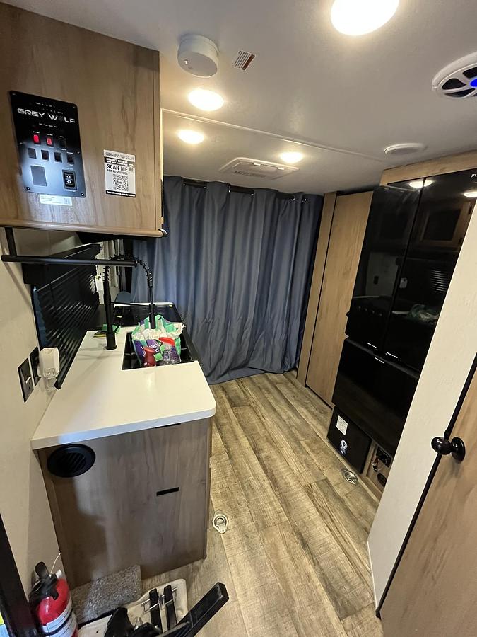 Used 2024 Forest River Cherokee Grey Wolf Black Label 22RRBL Travel Trailer Toy Hauler