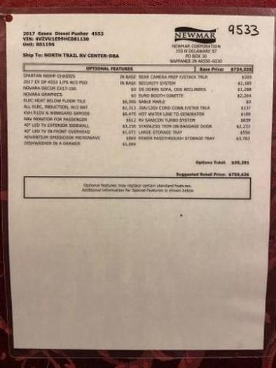 Used 2017 Newmar Essex 4553