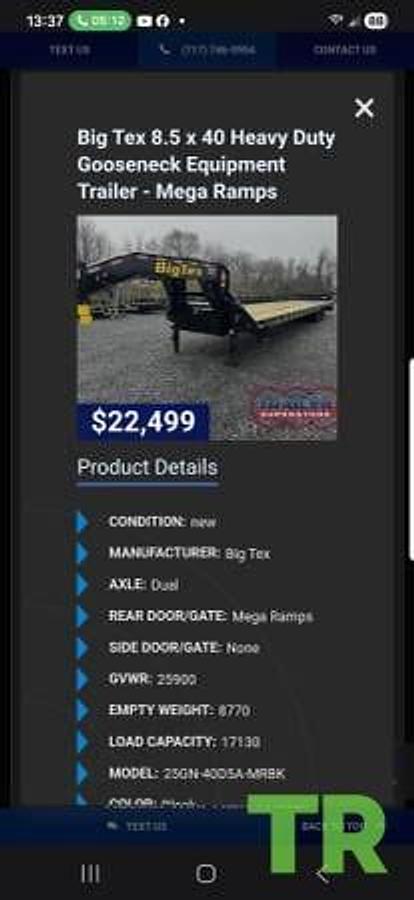 Used 2023 Big Tex 25GN-40D5A-MRBK Gooseneck Equipment Trailer