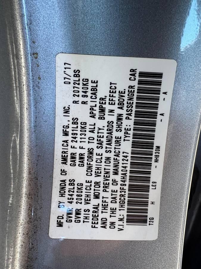 Used 2017 Honda Accord Touring 3.5l V6