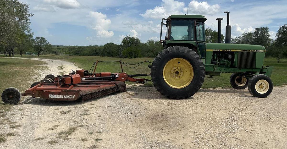 Used 1979 JOHN DEERE 4640 Tractor & 2001 Rhino FM 15’ Rotary Cutter.