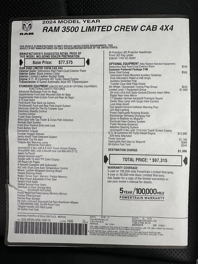 Used  2024 RAM 3500 4X4