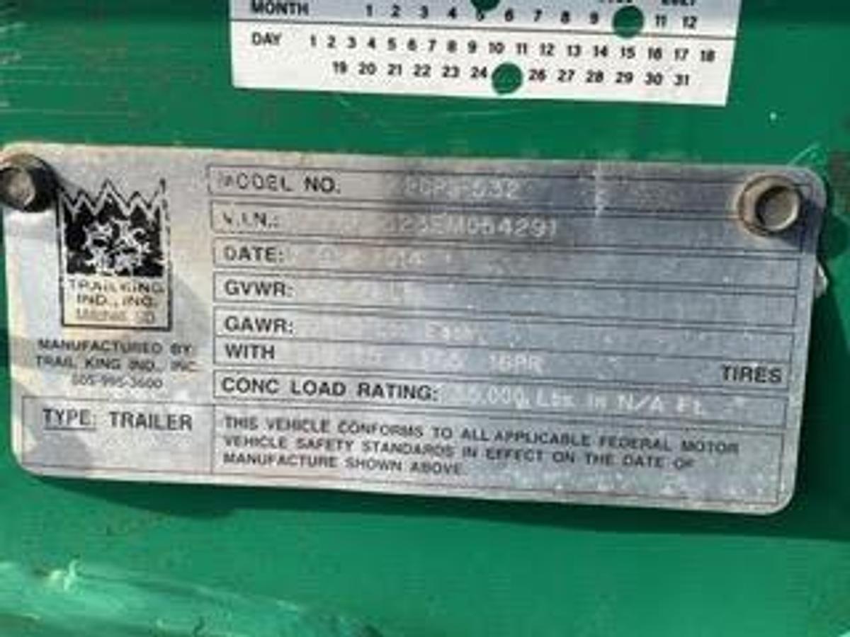 Used 2014 Trail King TK20PS-532 Trailer
