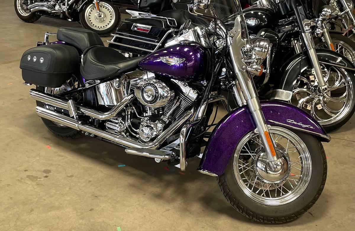 Used 2014 Harley Davidson Softtail Deluxe FLSTN ‘Hard Candy Voodoo Purple Flake