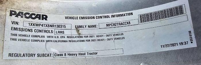 Used 2022 KENWORTH W900 Sleeper Truck