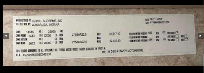 Used 2004 Travel Supreme Envoy 40DS04