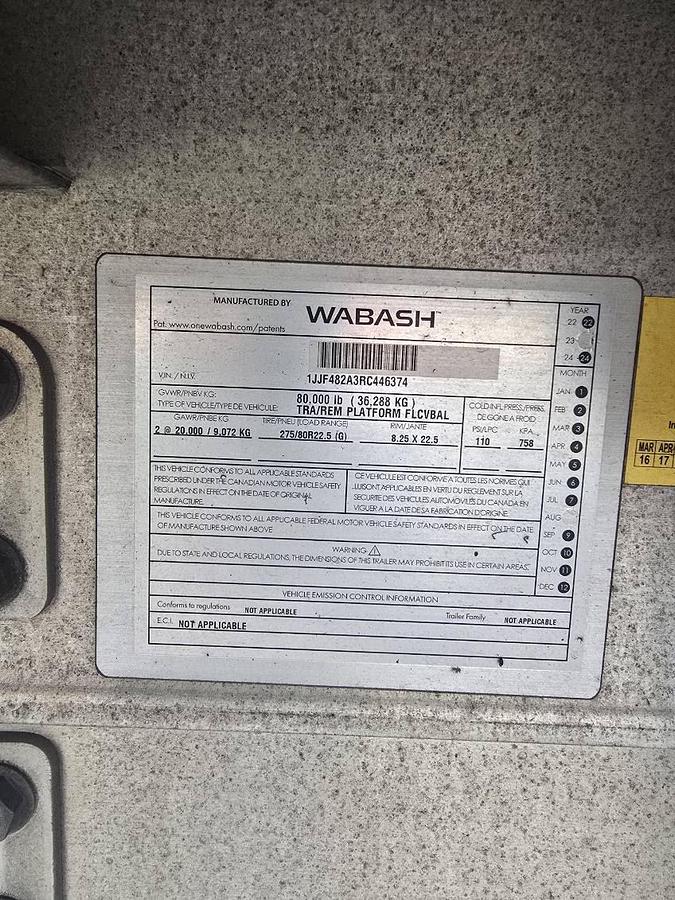 Used 2024 Wabash All-Aluminum Flatbed Trailer