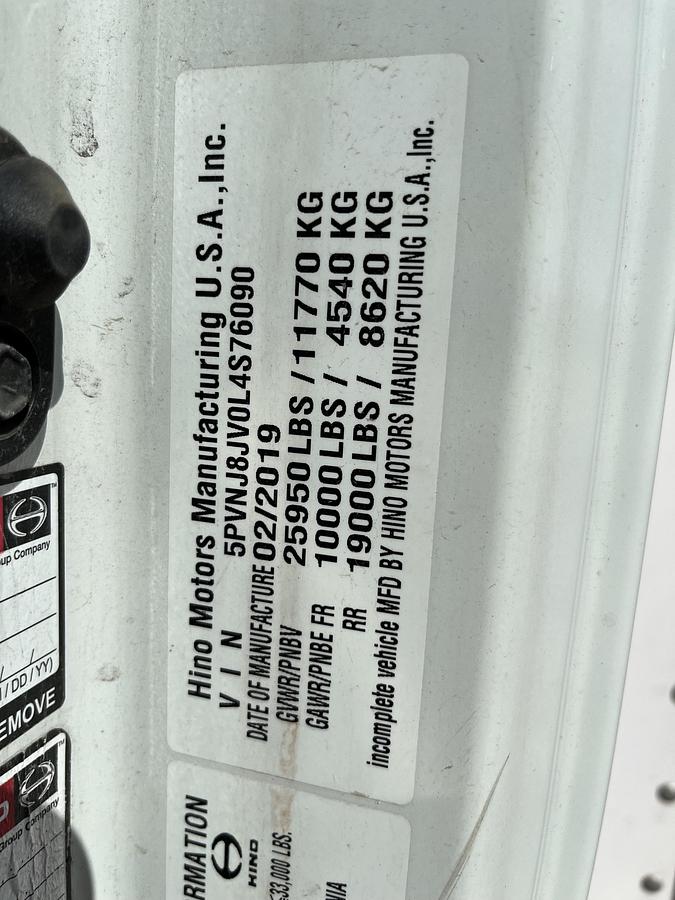 Used 2020 Hino 268A Box Truck