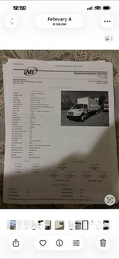 Used 2020 Freightliner M2 106 26ft Box Truck W/ Liftgate