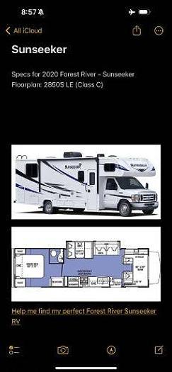 Used 2020 Forest River Sunseeker 2850S LE