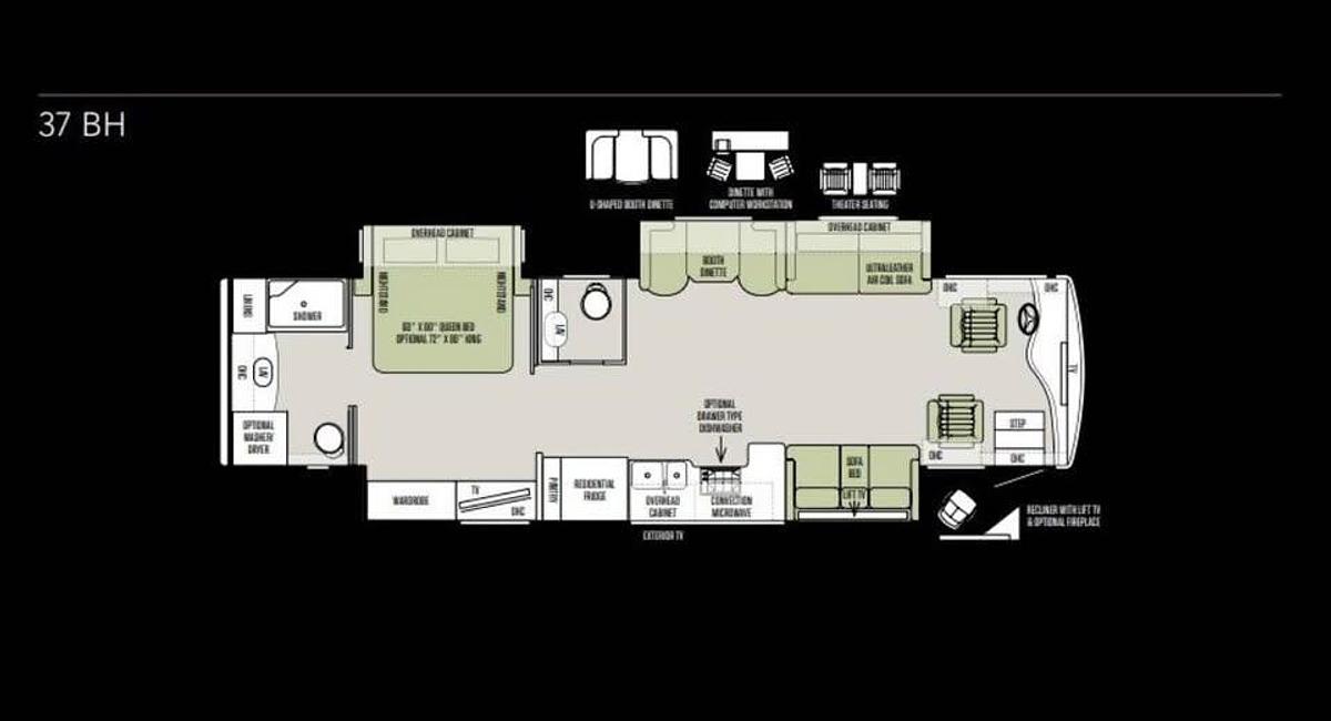Used 2019 Tiffin Motorhomes Phaeton 37BH Class A Motorhome