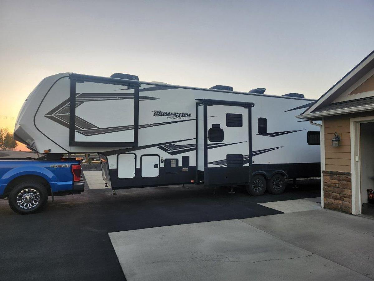 Used 2020 Grand Design Momentum G-Class 350G Fifth Wheel Toy Hauler