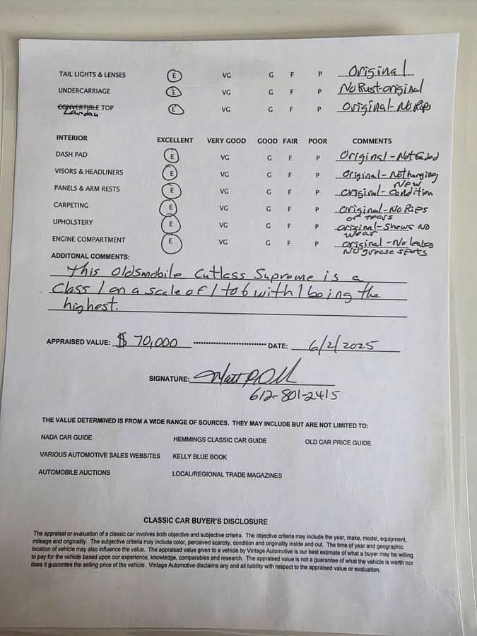 Used 1977 Oldsmobile Cutlass Supreme