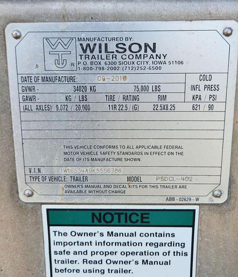 Used 2019 Wilson PSDCL-402