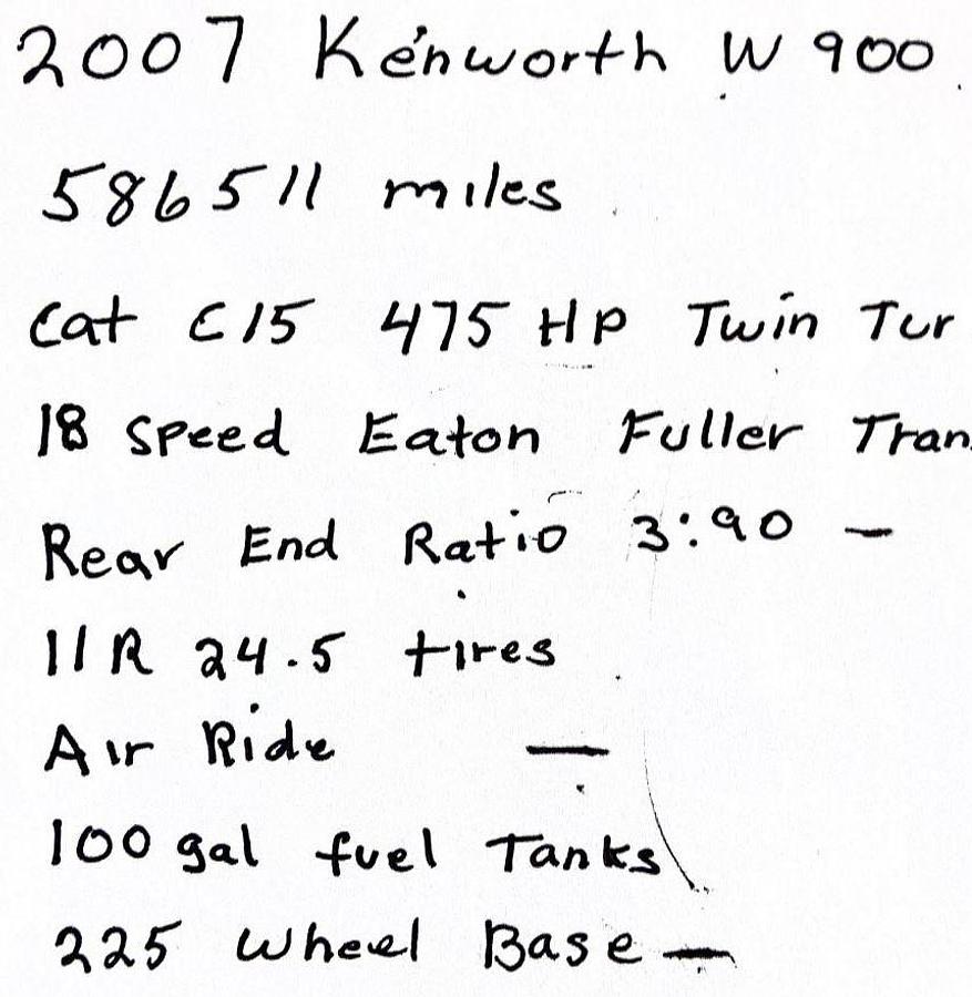 Used 2007 Kenworth W900