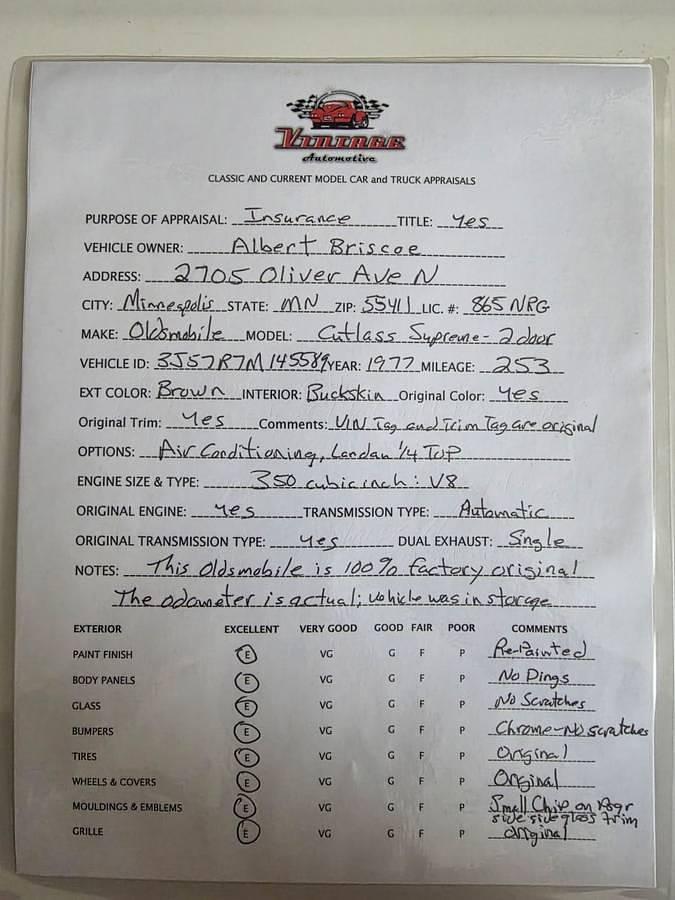 Used 1977 Oldsmobile Cutlass Supreme