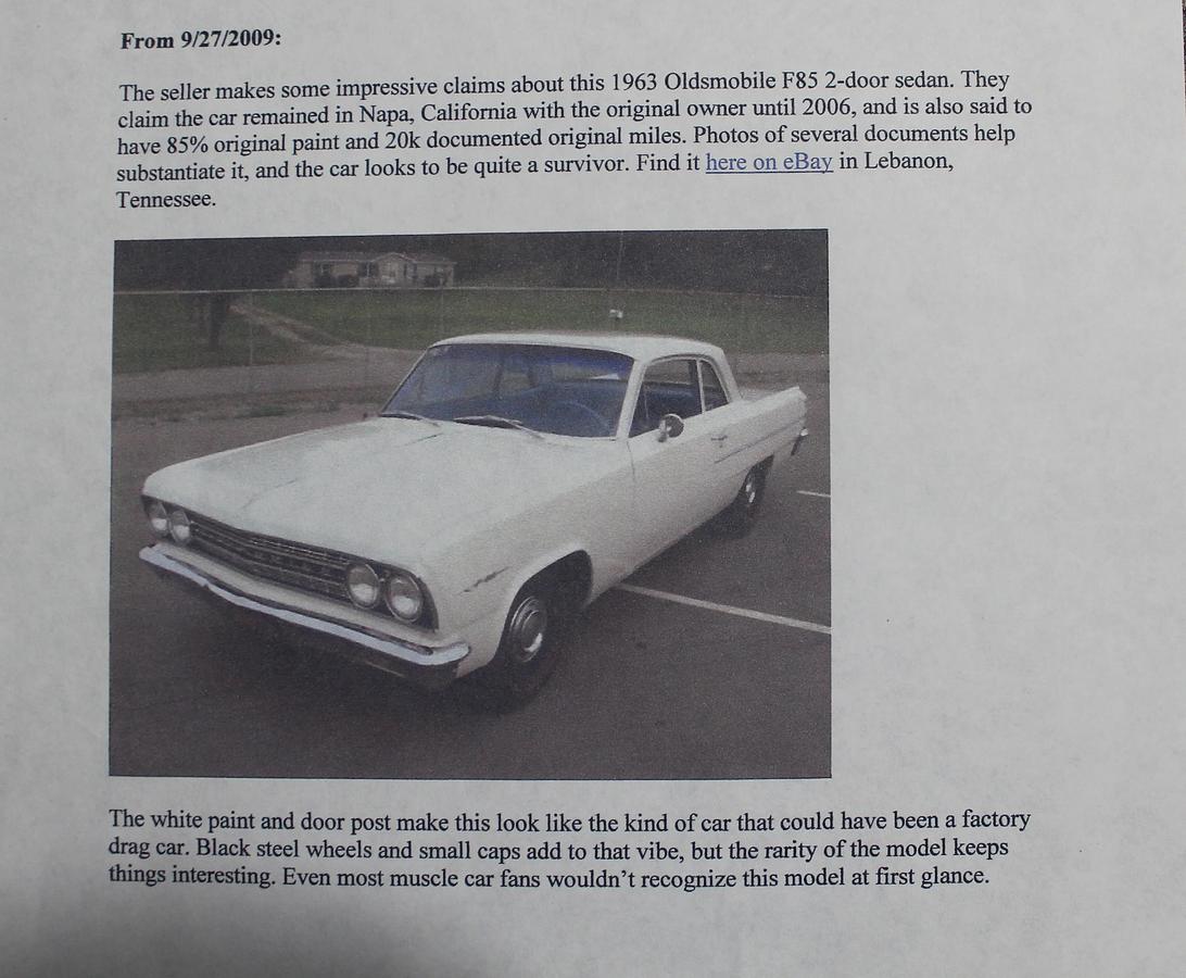 Used 1963 Oldsmobile F-85