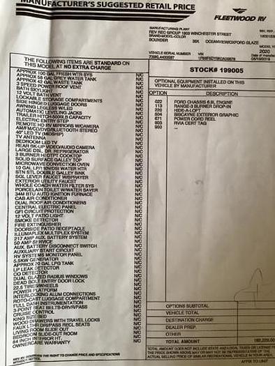 Used 2021 Fleetwood Bounder 35K