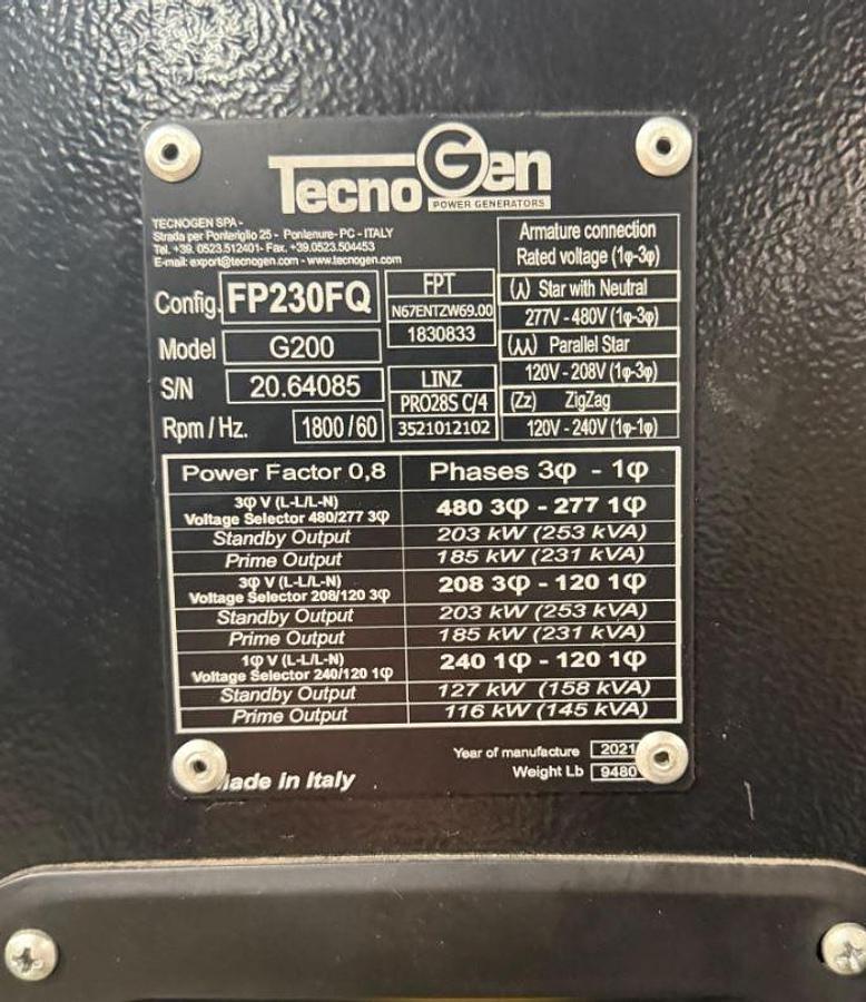 Used 2021 Tecnogen FP230FQ