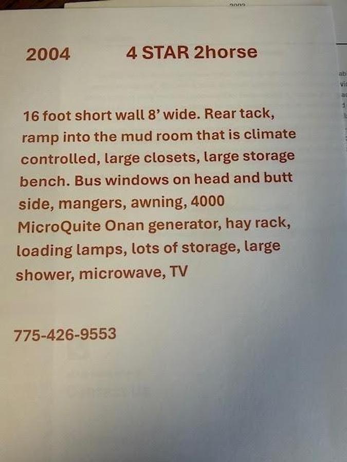 Used 2004 4 Star 2 Horse