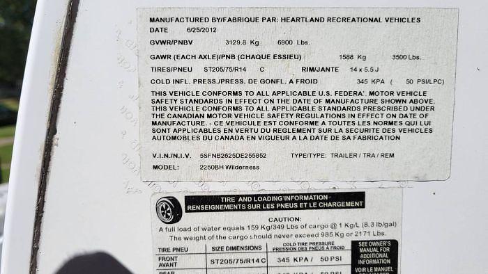 Used 2013 Heartland Wilderness 2250BH