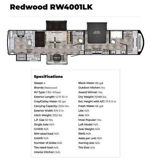 Used 2023 Crossroads Redwood 4001LK