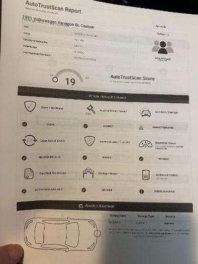 Used 1991 Volkswagen Vanagon Westfalia GL Camper