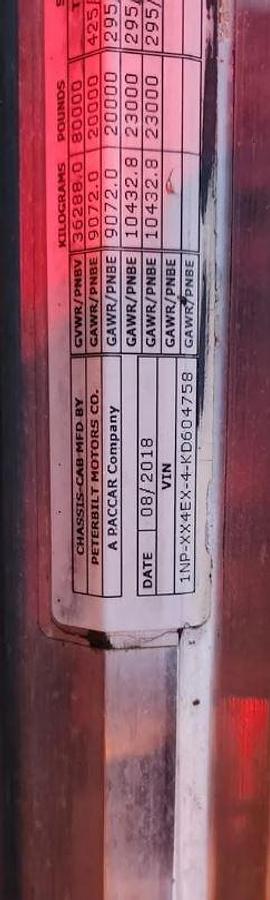 Used 2019 Peterbilt 389