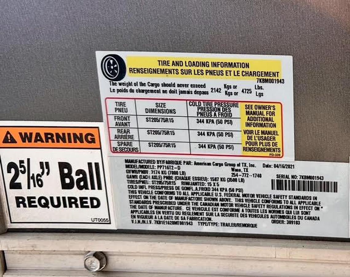 Used 2021 Haulmark 16' trailer