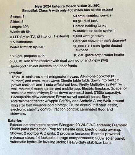 Used 2024 Entegra Coach Vision XL 36C