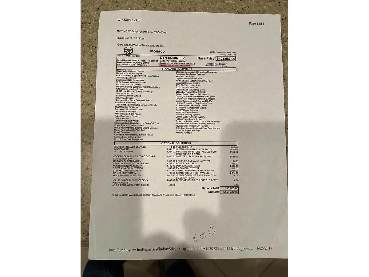 Used 2008 Monaco Dynasty Squire IV