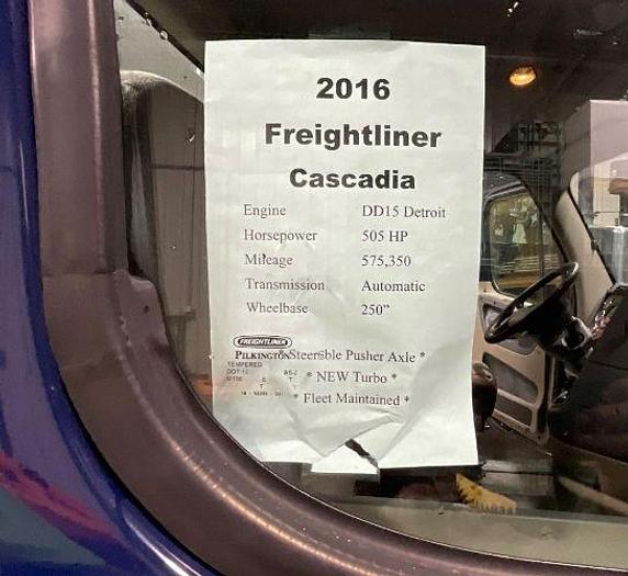 Used 2016 Freightliner Cascadia 125 Evolution